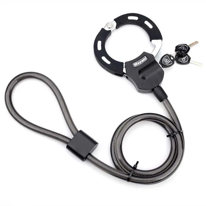 Motorcycle anti-theft wire lock and car steering wheel lock and steering lock for car