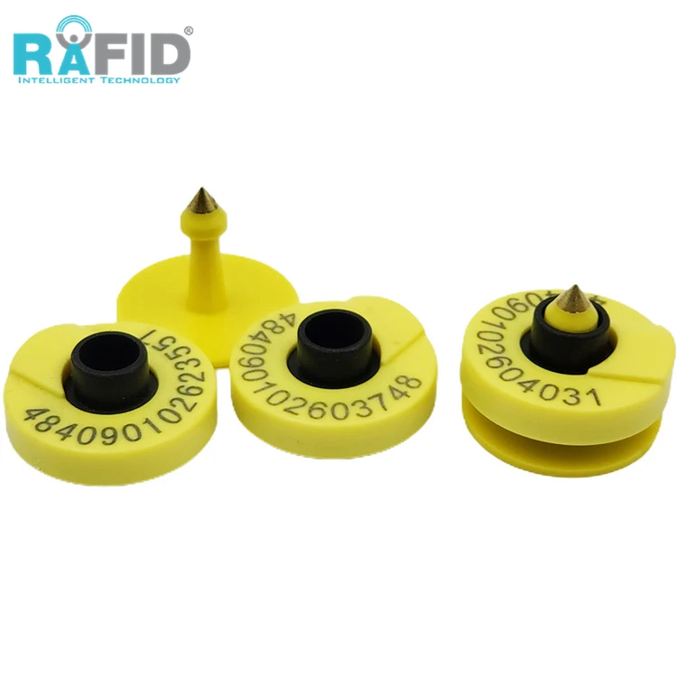 RAFID UHF RFID Animal Ear tag Animal ID Chip EID  ISO11784/5 FDX-B Sheep Cow Cattle Ear Tag For Livestocks Identification