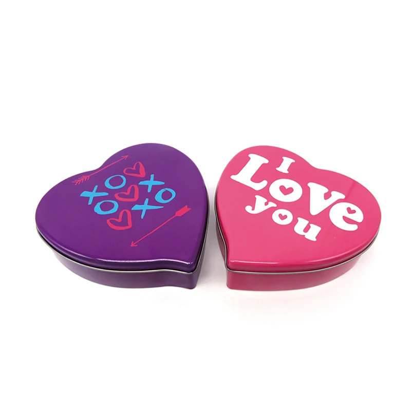 Custom Logo Decorative Tin Box Heart Shape Tin Embossed Design Mint Candy Container Gift Metal Tin Can