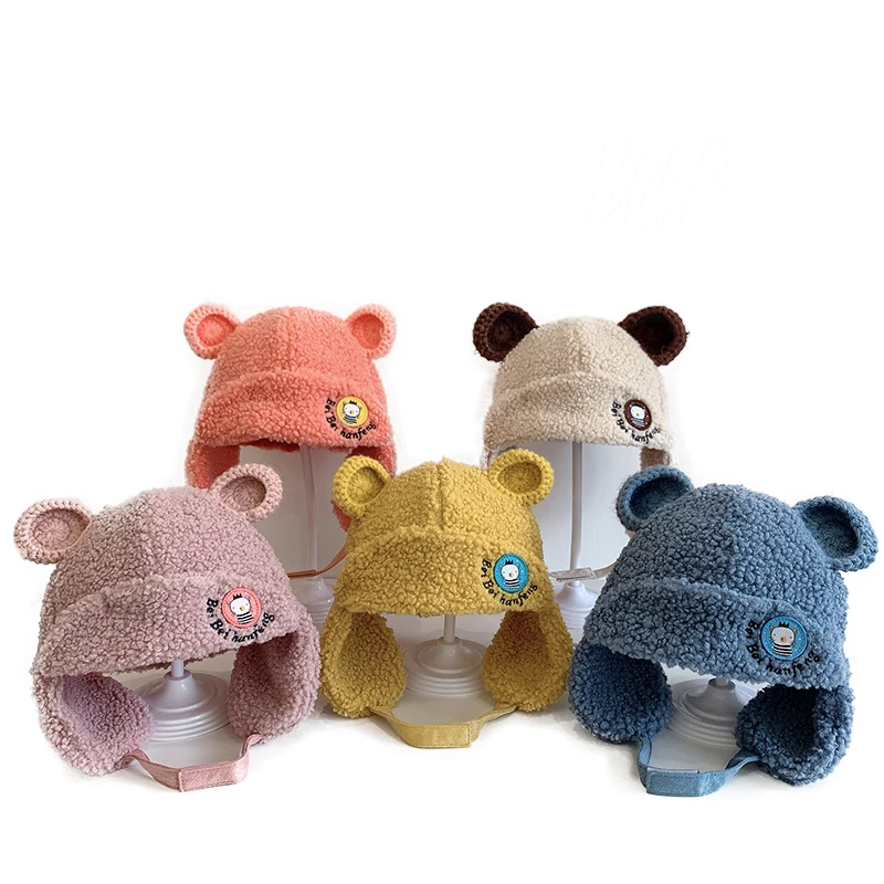
New Baby Boys Girls Hat Kids Children Ear Flap Muff Winter Warm Plush Cotton Cap Outdoor Lei Feng Cap Beanie Gifts Hat 1-4 Years 