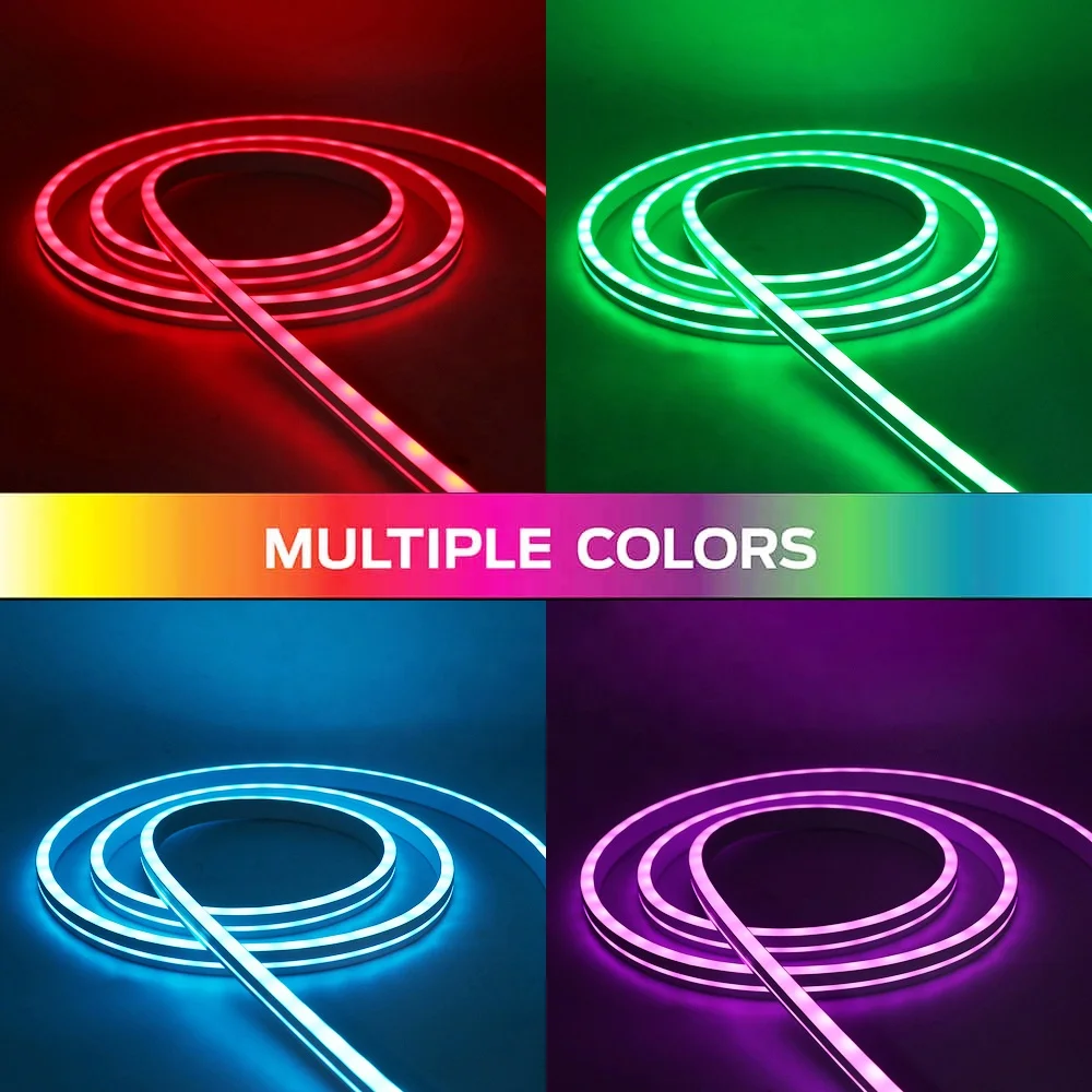 DC5V WS2812B 60/144leds/m Smart RGB Led Neon Lighting Strip  Individual Addressable Silica Gel Neon Rope Tube Strip Light