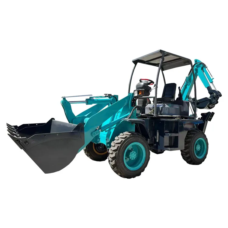 Diesel 4x4 tractor excavator front backhoe loader Wheeled multifunctional loader mini backhoe loader auger