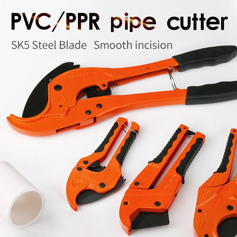 PVC Pipe Cutter 42mm Plastic Body Ratchet Scissors Tube Cutter PVC/PU/PP/PE Hose Cutting Hand Tools