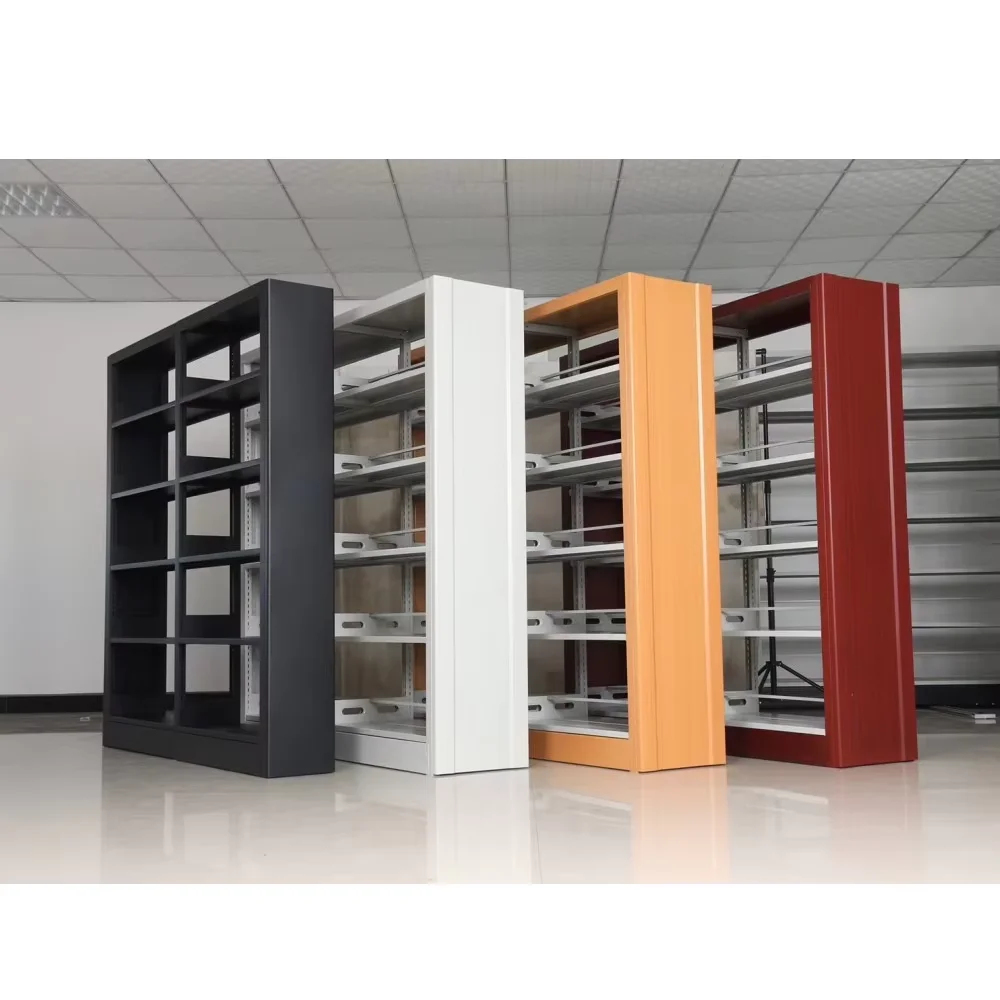 Super quality school library furniture bookshelves flat pack iron bookcase Shelving metal bookshelf steel book shelves