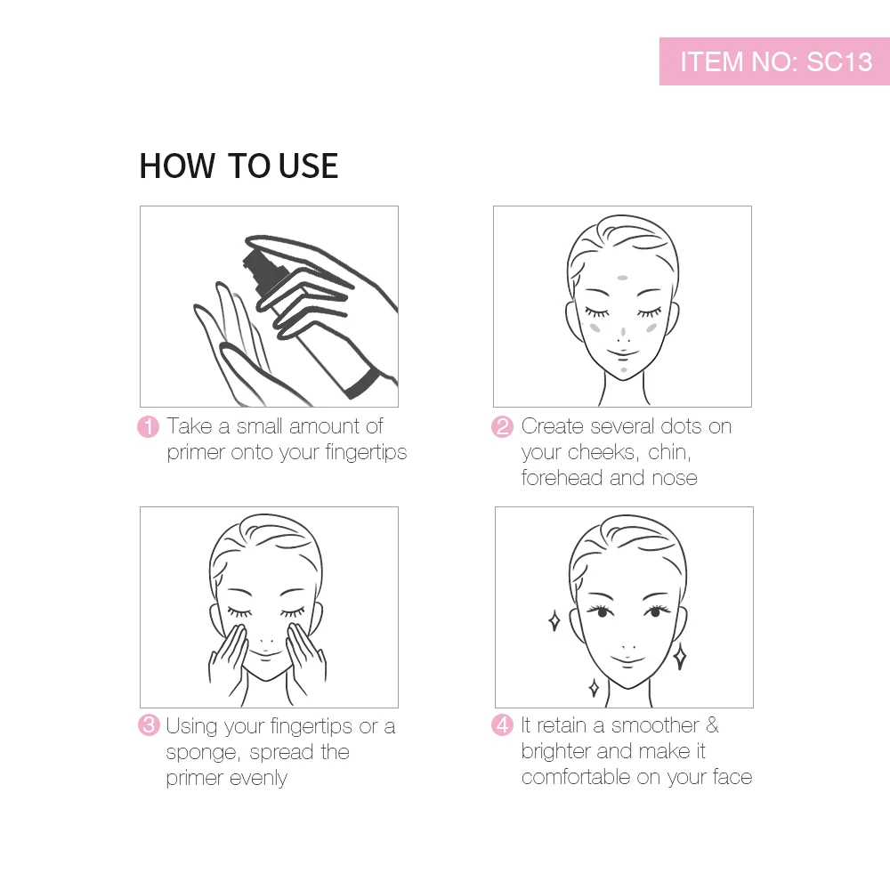 Menow SC13 OEM\ODM brand makeup waterproof pearl essence makeup primer moisturizing nutrition women cosmetics factory wholesale