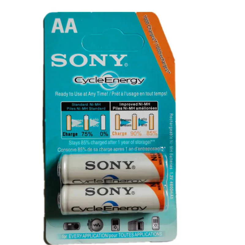 
Hot sal AA rechargeable battery 4600 mAh 1.2v NiMH low self-discharge rechargeable battery 2 pieces in a card 