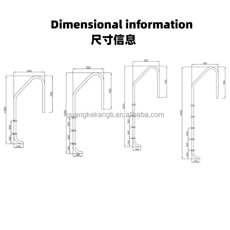 Ready to ship swimming poo ladder with 304 Stainless Steel  2steps /3steps/4steps/5steps SL ladders