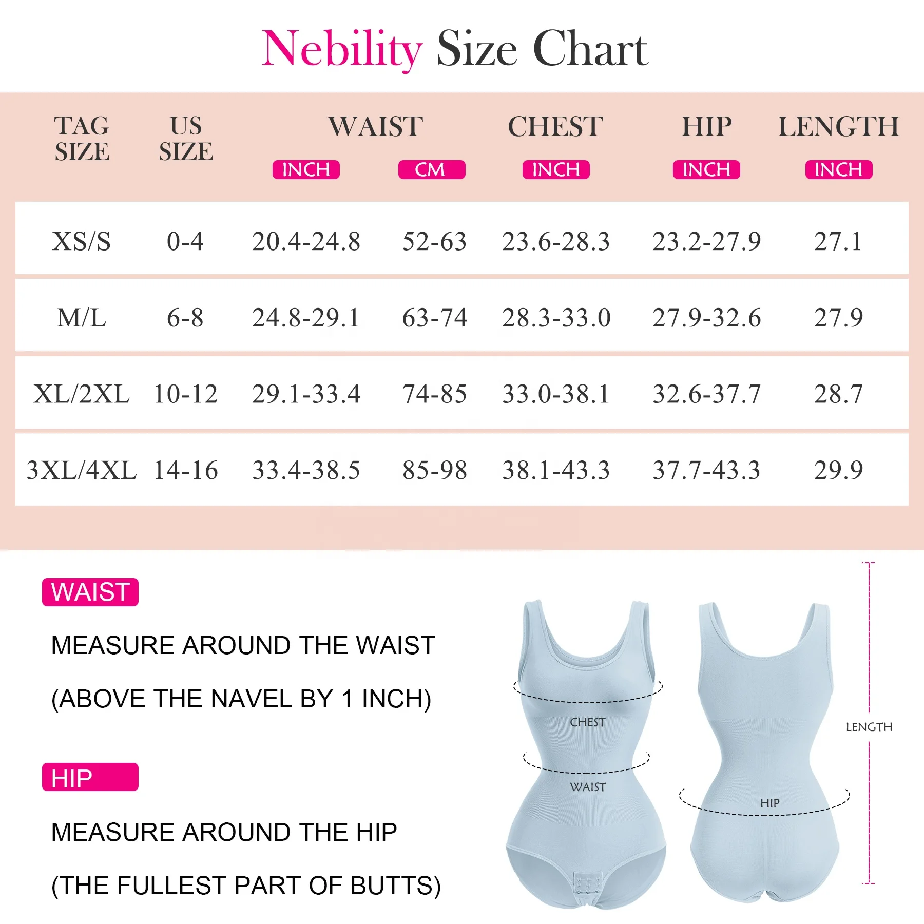 New Nebility High Elasticity Women Shapewear Bodysuit Sculpting Round Neck Seamless Waist Trainer Tummy Control Body Shaper