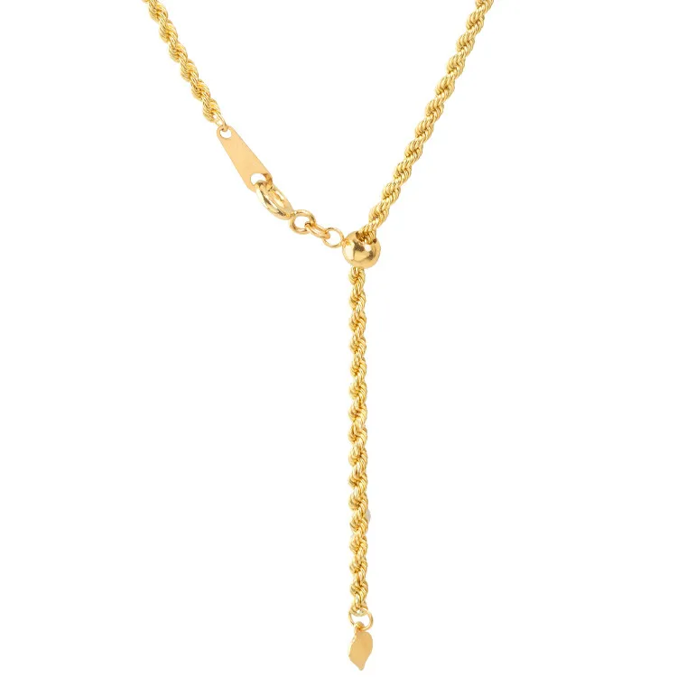 Fine Jewelry Pure Gold Necklace Twist chain  14k 16k 18K 24k Real Gold Rope Chain Custom Necklace For Women