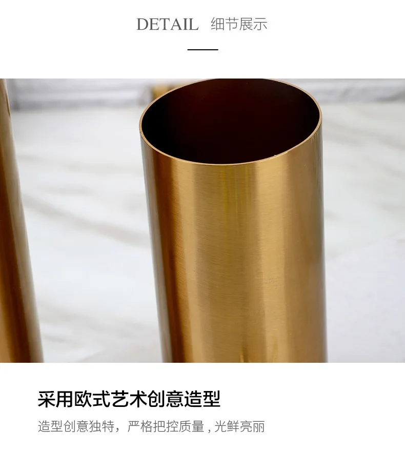 Luxury Indoor Tall Golden Metal Flower Vases/ Large Steel pot big golden & Planter for Home Decor