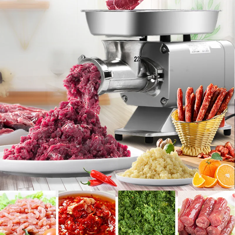 Промышленная электрическая мясорубка из нержавеющей стали Мясорубка с колбасой коммерческая мясоперерабатывающая машина для мясников