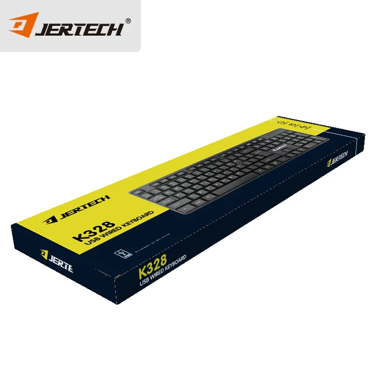 Jertech K328 Arabic Language Business Office klavye Layout OEM Brand Full Size Teclado Black USB Custom Wired Computer Keyboards