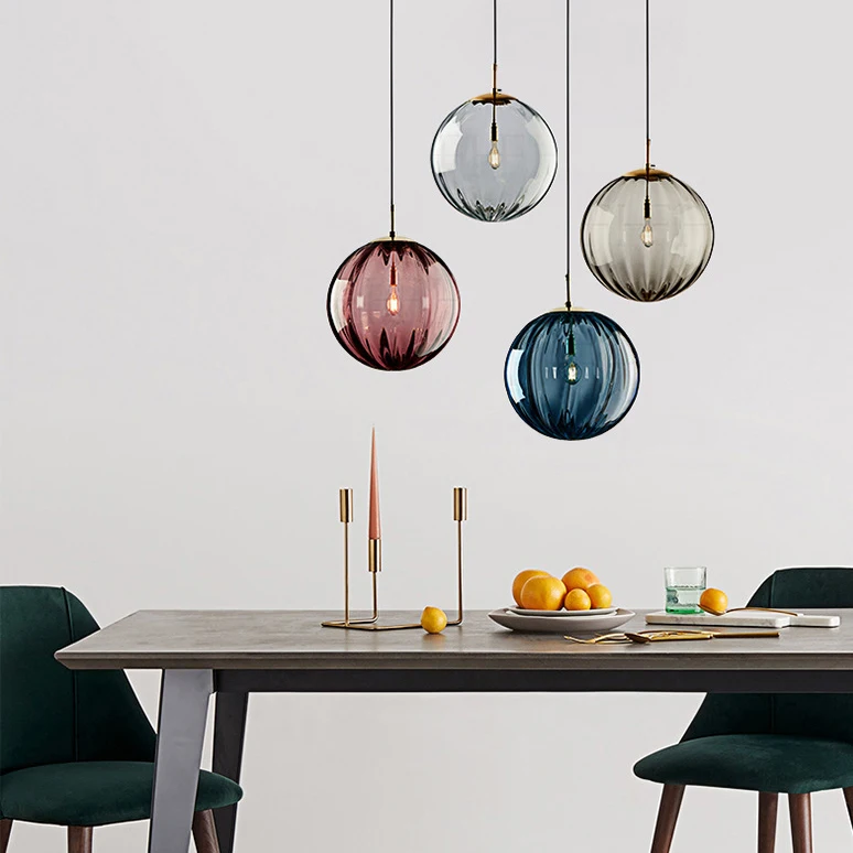 Modern Water Pattern Glass Chandelier Pendant Light For Restaurant Bed Room Cafe Bar