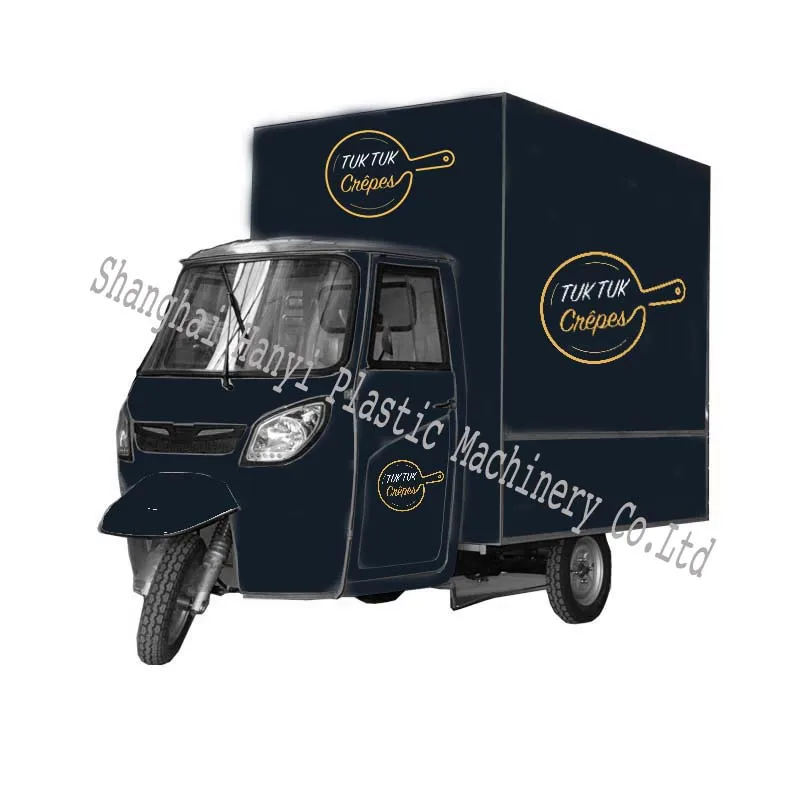 3 Wheel Piaggio Ape Food Truck With Full Kitchen Equipment Electric Tricycle Food Cart For Sale