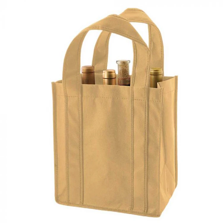 Custom Logo Reusable Non Woven Wine Bags 6 Bottle