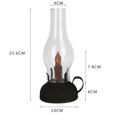 Decorative Battery Operated Flameless Candle Lantern Vintage Oil Table Lamp Kerosene Lamp Bedside Lamp Small Night Light