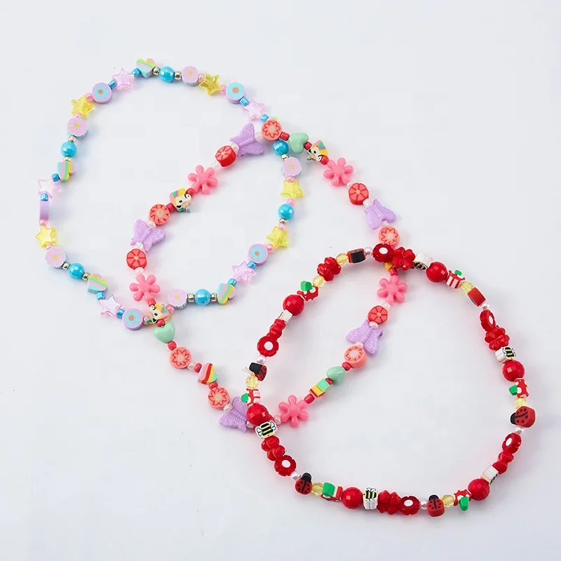 Unique Personality Cute Creative Cartoon Shape Plastic Beaded Bracelet Acrylic Bead Chain DIY Bracelet