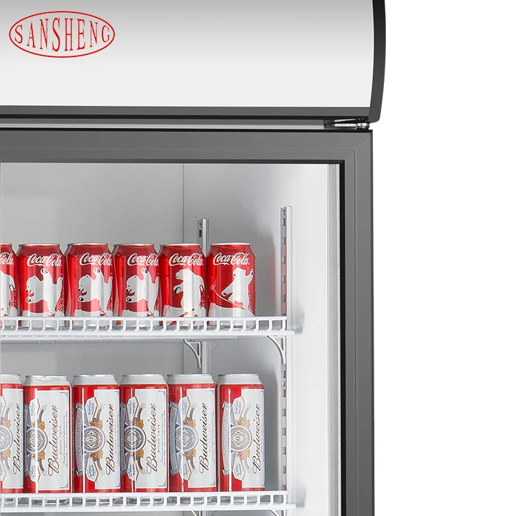 Supermarket Commercial Vertical Upright Freezers Display Refrigerator Beverage Cooler With Glass Door