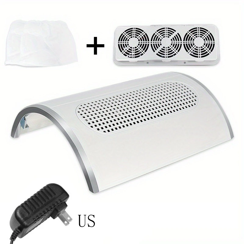 Nail Dust Collector with Hand Rest 80W Strong Professional Vacuum Extractor Powerful Nails Suction Fan Manicure Machine