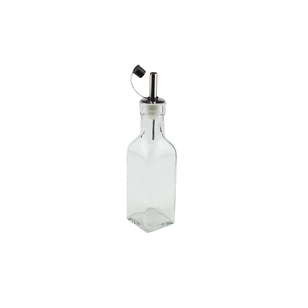 200ml small glass oil vinegar bottle with pourer lid