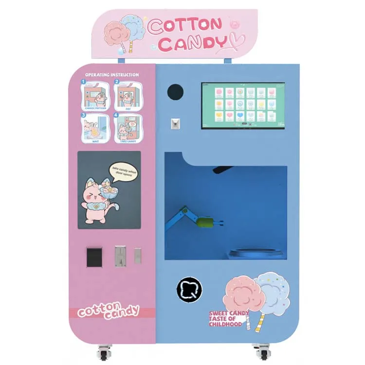 Candy Cotton Vending Machine Commercial Automatic Intelligent Colorful Sugar Making Machine Cotton Candy Machine