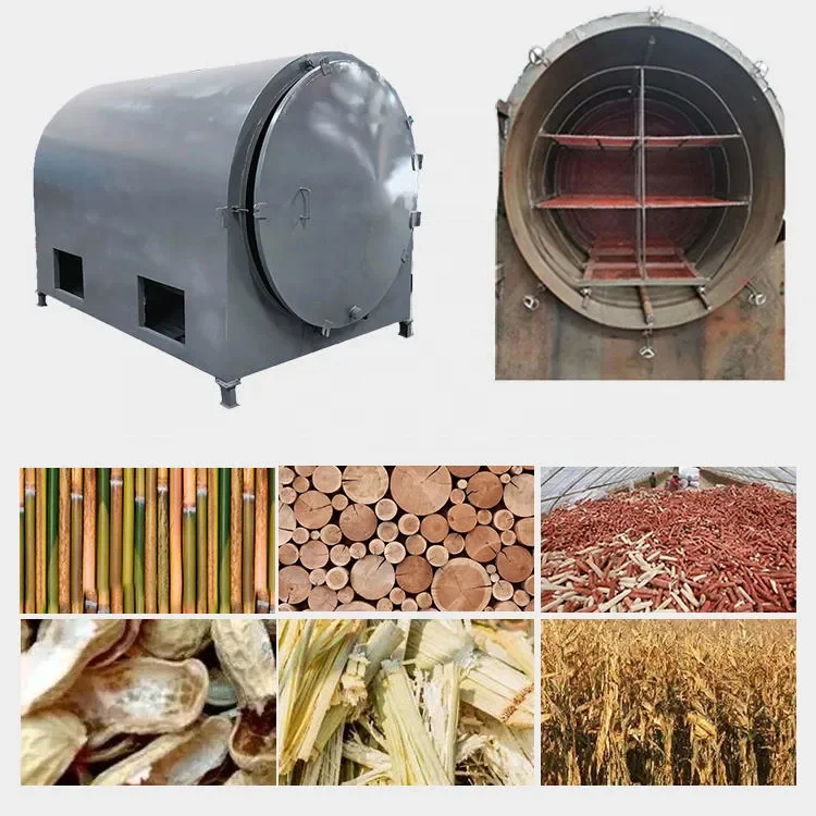 MB Factory suppliers bamboo biochar making machine wood logs charcoal carbonization furnace for charcoal