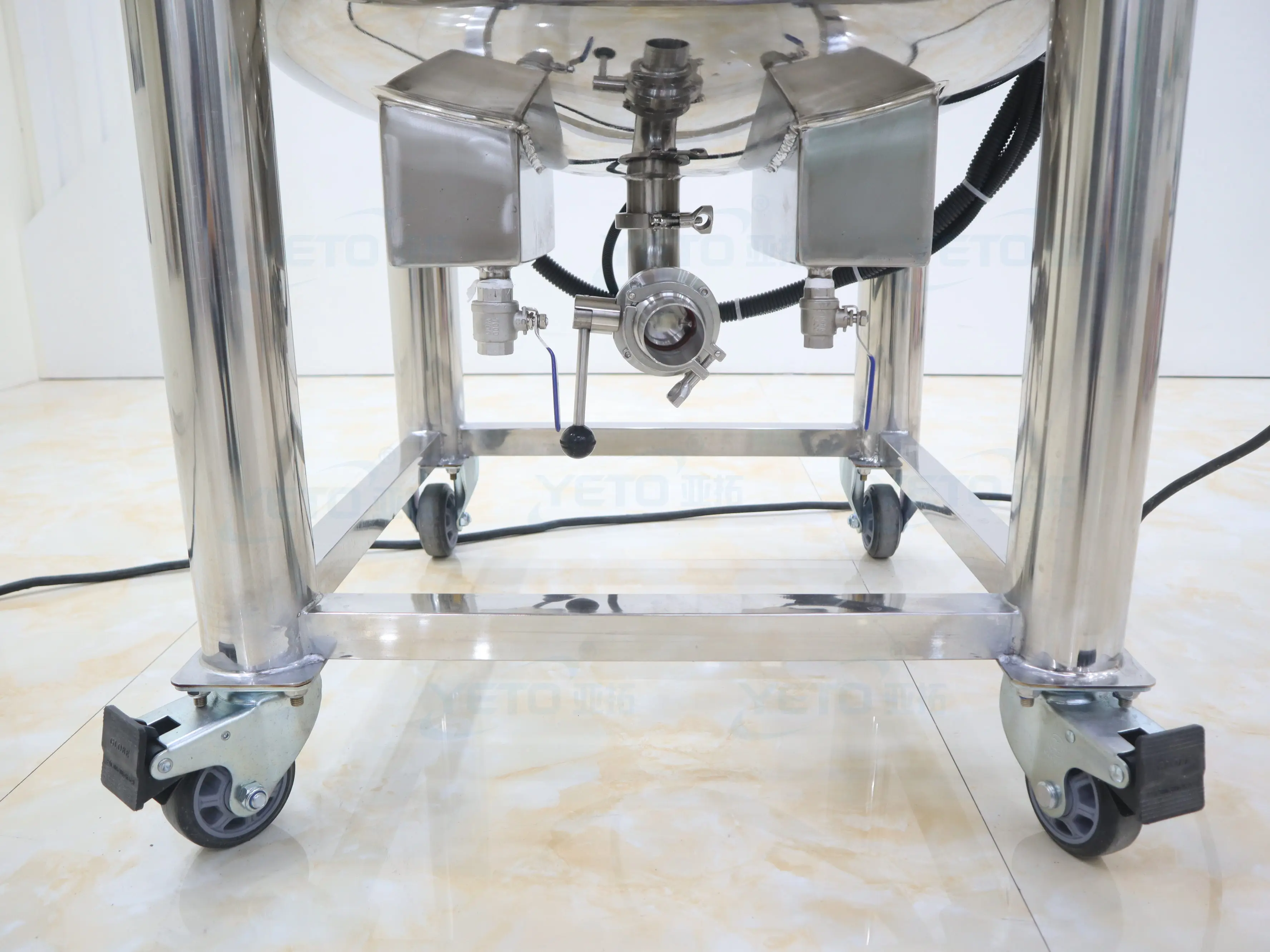 YETO Cosmetic Machine Cream Detergent Mixing Equipment Jacket Heating Mixer Tank Agitator Blades Stainless Steel Lotion Shampoo