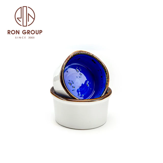 Креативный дизайн моды 4 дюйма краситель-реагент синий керамическая круглая форма блюда соевого соуса погружения чаши японский маленькая тарелка для суши