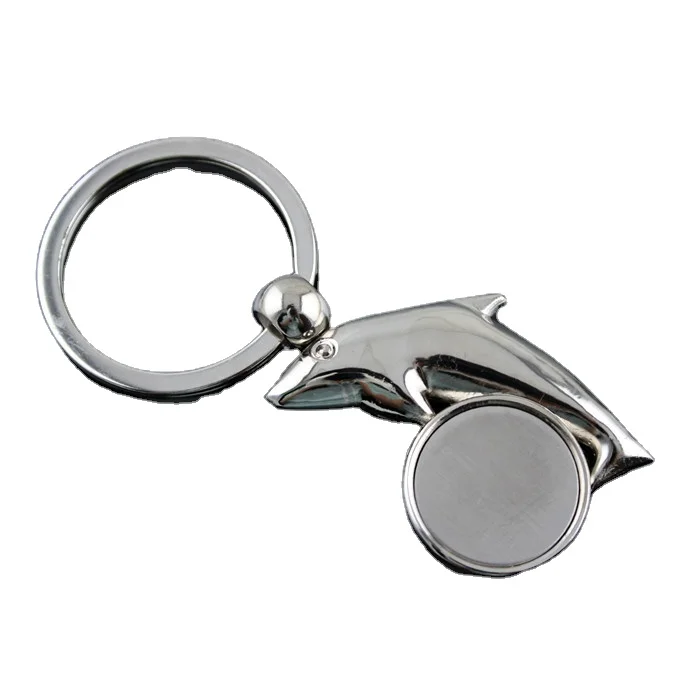 custom dolphin key chain epoxy metal key ring