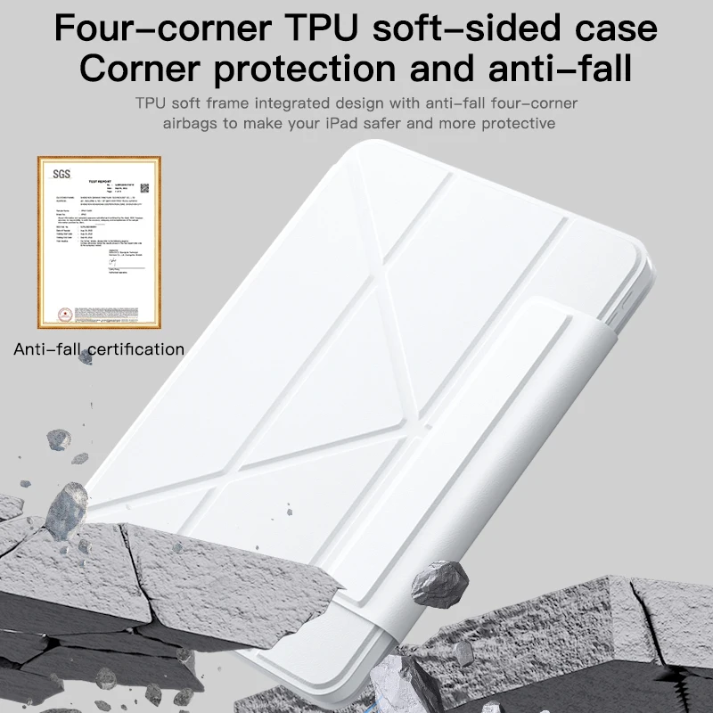 Rotating bracket thin and light case for iPad Protector Cover Sliding rail lifting PU Leather Case iPad Pro 13 Inch M4