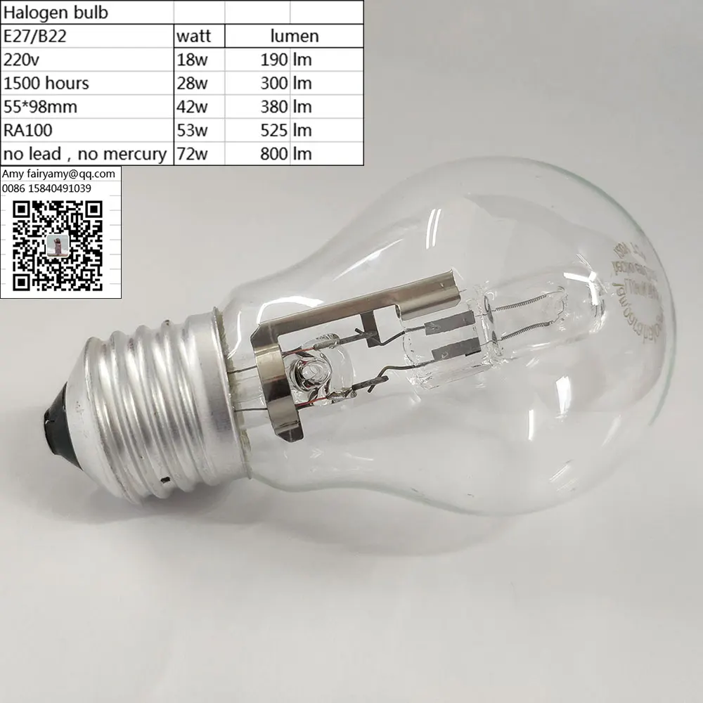 60W 75W Halogen Bulb A55 A60 220V 110V Eco halogen lamp