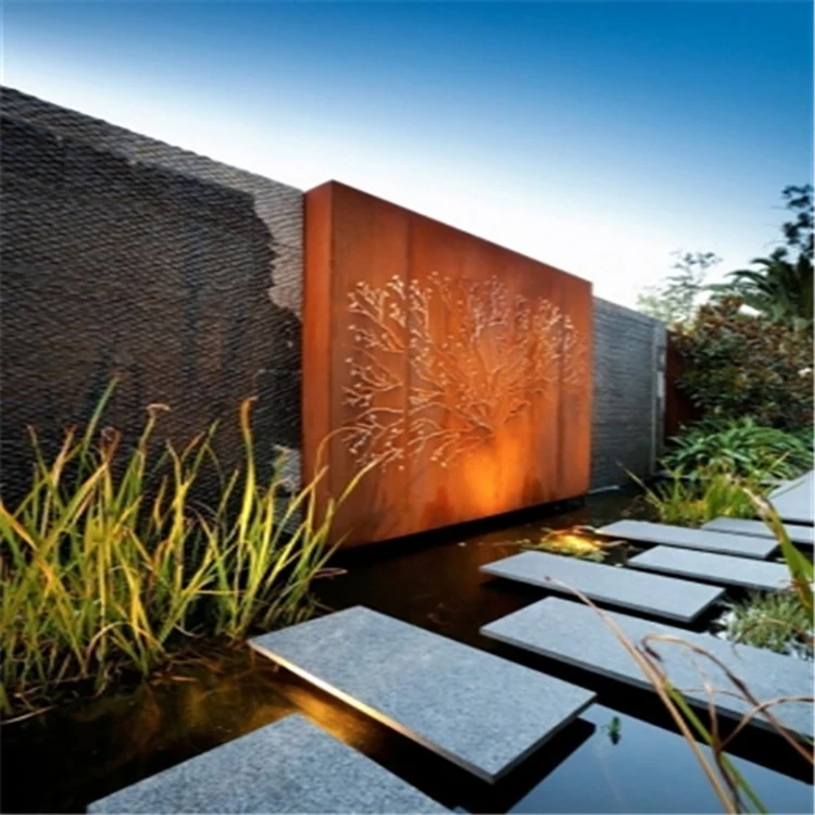 Corten стальные наружные разделительные панели, современные металлические садовые экраны