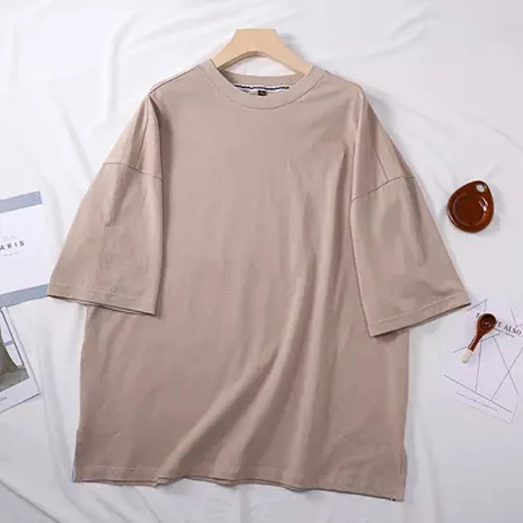 Wholesale apparel tshirts 210gsm heavyweight blank unisex boxy t shirt 100% cotton