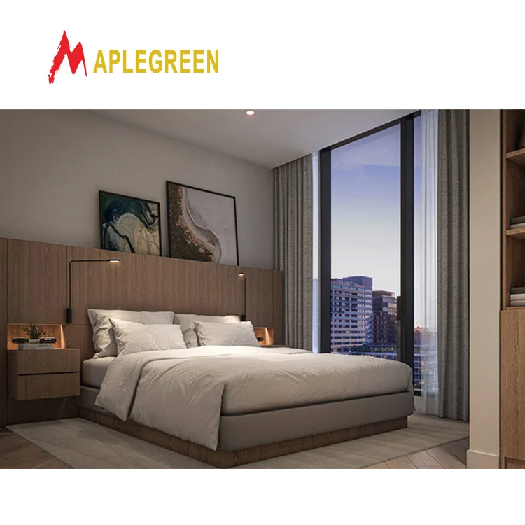 Modern High-End Twin Bed Bedroom Furniture for Apartment and Holiday Inn Customizable by Factory for Sale