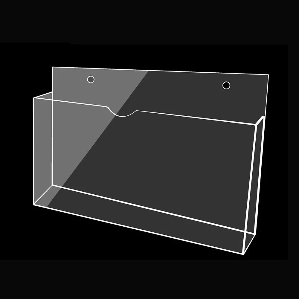 JAYI Acrylic Factory Custom Made Clear A4 Acrylic Box Plexiglass Book Magazine Display Wall Mounted Holder