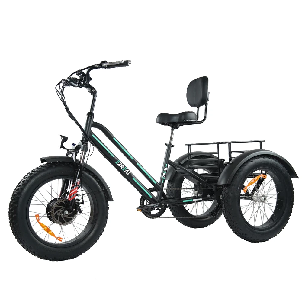 EZREAL 500W motor electric tricycle cargo with 22ah battery fat electric cargo bike electric tricycles in stock