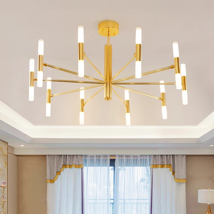 Modern Fashion Designer Black Gold Led Ceiling Art Deco Suspended Chandelier Light Lamp for Kitchen Living Room Loft Bedroom