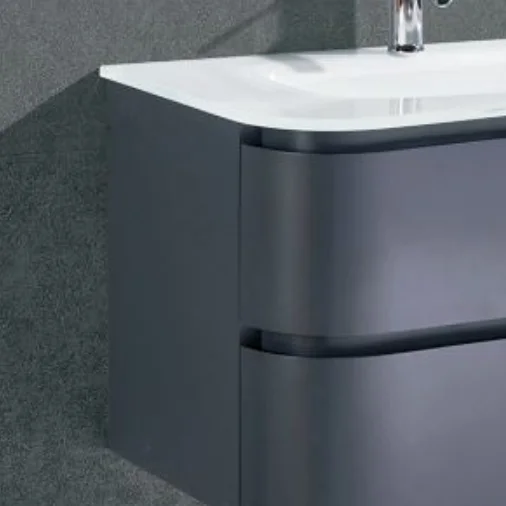 900x520x515mm dark blue curve design wave design PVC bathroom cabinet with mirror