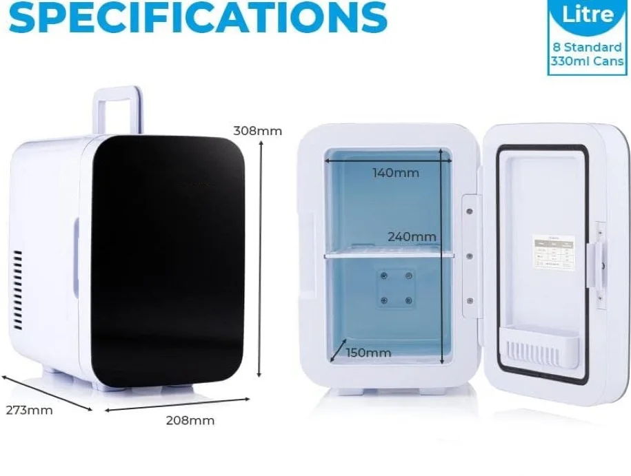 Mini Refrigerators for Hotel Make up Fridge 6 litre Glass Beauty Fridge Cosmetics Portable Mini Fridge With Mirror