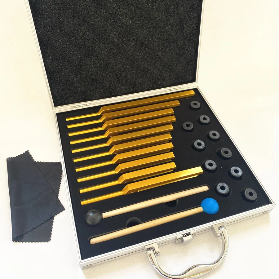 10pcs tuning forks in a group of ten 174 285 396 417 528 639 741 852 963 432 tuning forks