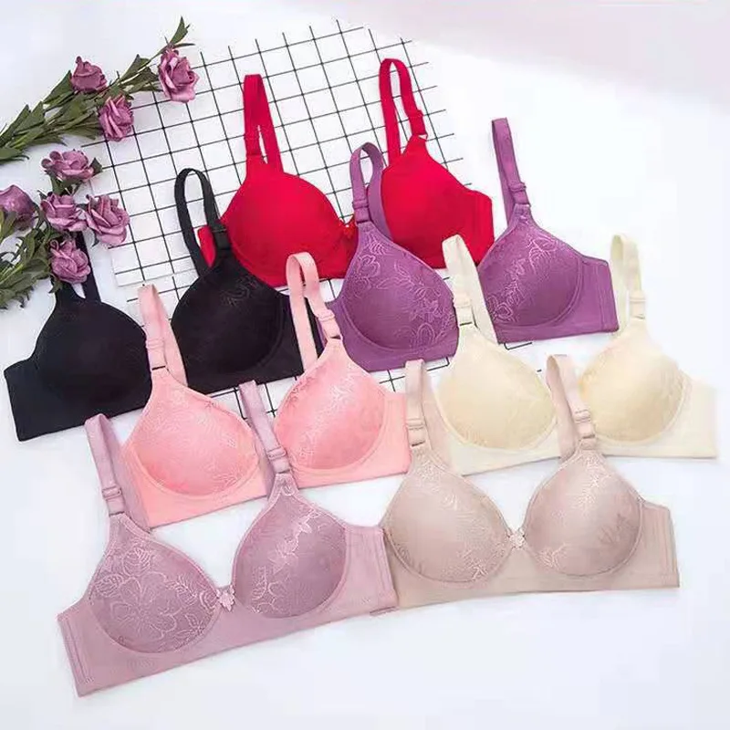 Cheaper price  Full Coverage 36 Bra Size Push Up Knitted Mature Gather Bra For Womenused clothes but new underwear