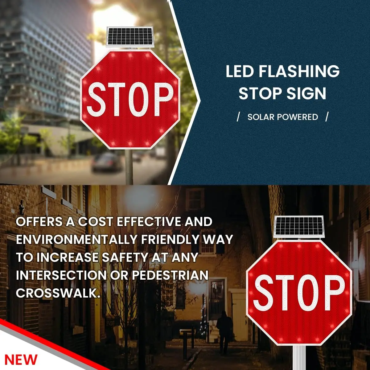 Solar Powered Warning light Road Safety Solar barricade Sign Blinking Light Warning Signal Led Traffic Stop Sign
