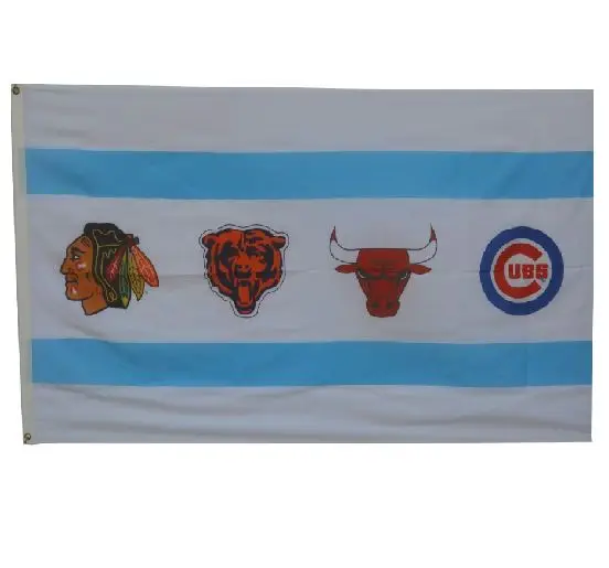 Chicago City Fans All Days Flag Banner 3X5 Feet Man Cave