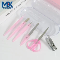 New Arrivals Stainless Steel Manicure Set Nail Clipper Set 6 In 1 Nail File Swing Out Nail Clipper