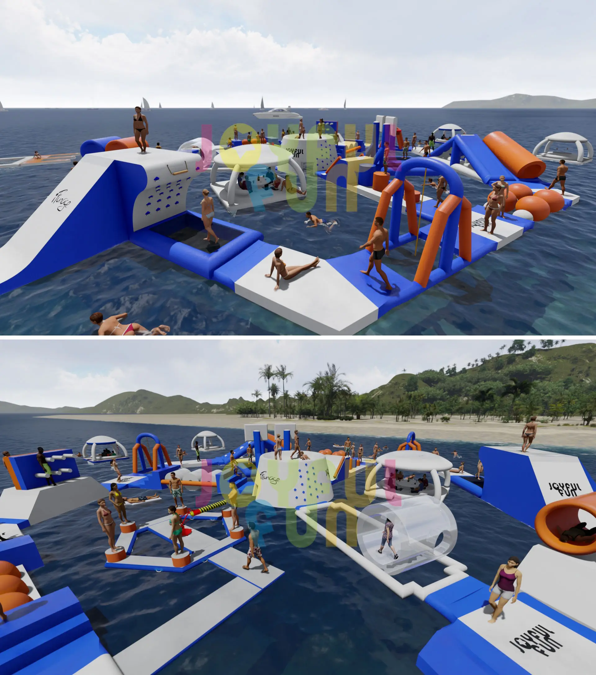 JOYFUL FUN adult inflatable water park inflatable water games inflatable water obstacle course