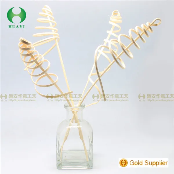 own factory manufactured  wholesale curly  natural  fragrance bottle reed  rattan stick perfume diffuser