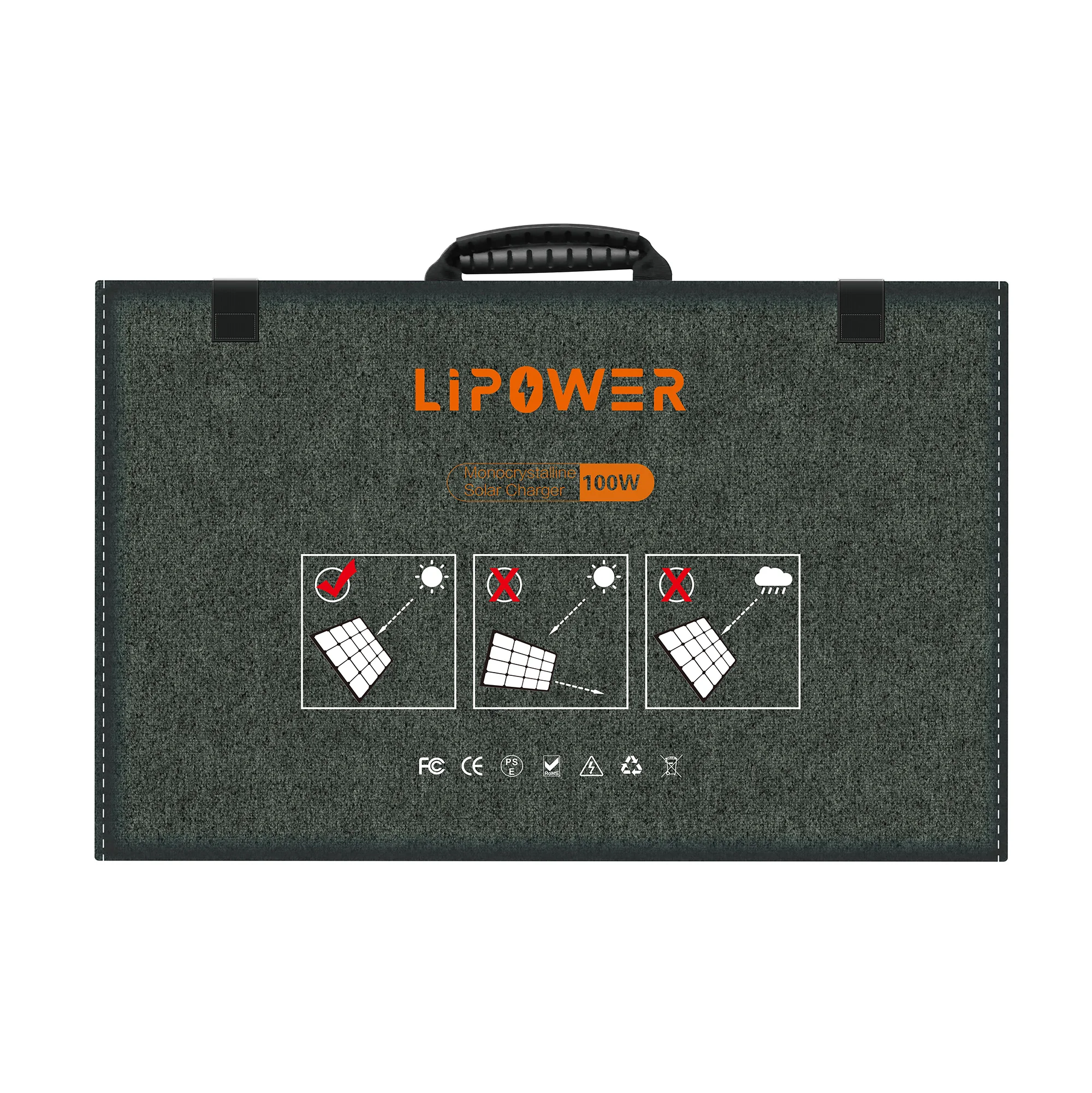 100W Portable Solar Panel with Kickstand, Parallel Cable, Foldable Solar Charger Kit for Portable Power Station with solar panel