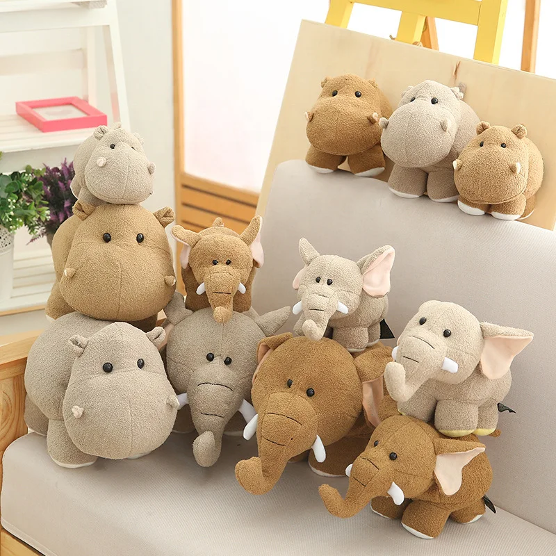 Plush Hippo Toy Cute Big Ear Elephant Doll Toys for Boys Lifelike Stuffed Animals Home Desk Decor Birthday Gift for Girls