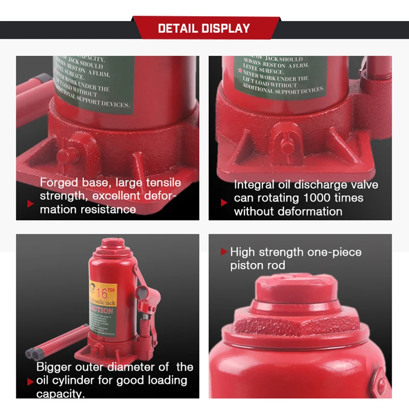 Cric Hydraulique 16 Ton Heavy Duty Hydraulic Bottle Lift Jack