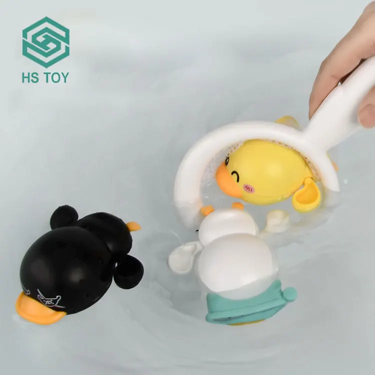 HS Swimming Baby Bath Animal Floating Wind Up Swimming Duck Clockwork Winding Toys For Toddler